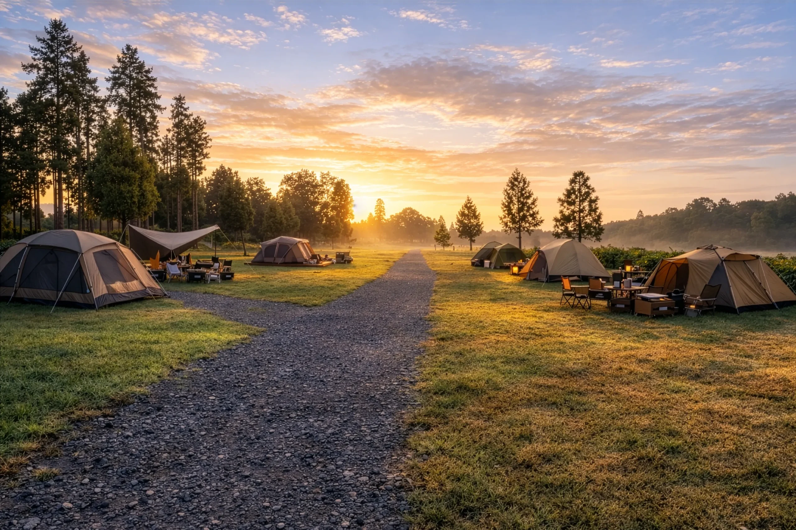 夜明けのキャンプ場